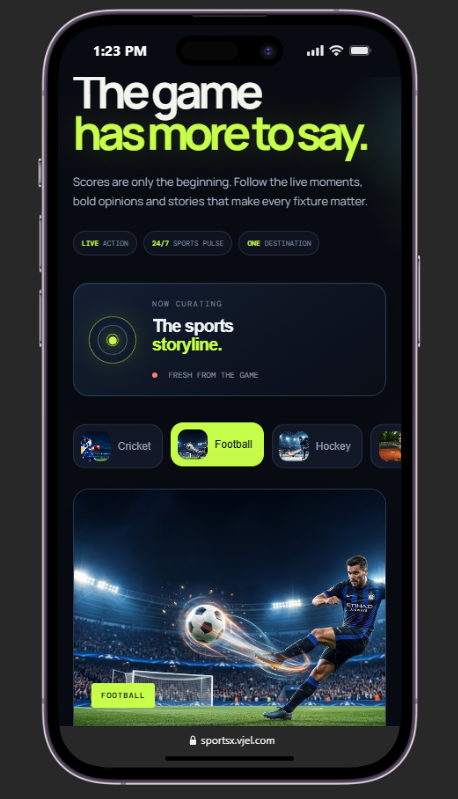 SportsX App Screen